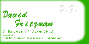 david fritzman business card